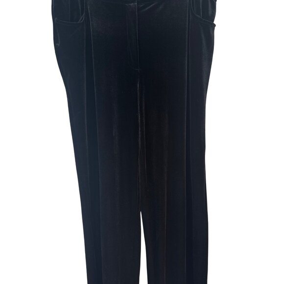 Chicos Black Size 16 Flowy Velvet Dressy Pants Short - Picture 8 of 15